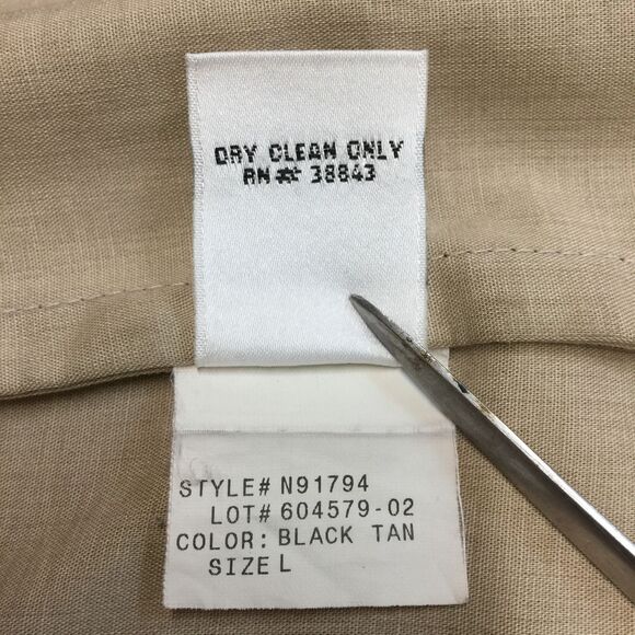 LARRY LEVINE SPORT Women's Black Water Resistant Tan Lined Coat Jacket L - Picture 7 of 13